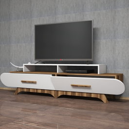 Hanah Home Soporte para TV Flora - Nogal, Blanco